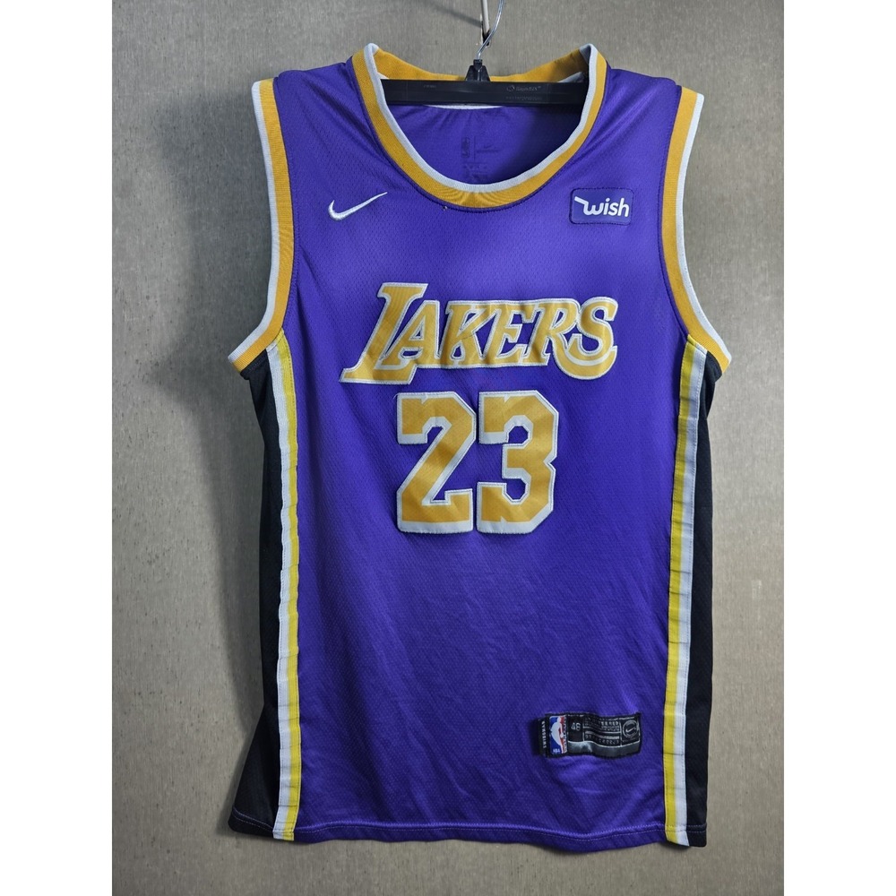 Nike Lakers LeBron James #23 Swingman Jersey Size 48 Large Purple NBA